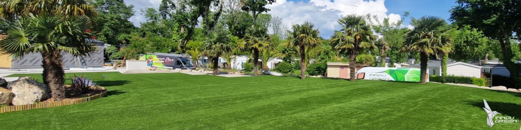 Gazon synthétique pour ce camping Port de Plaisance 